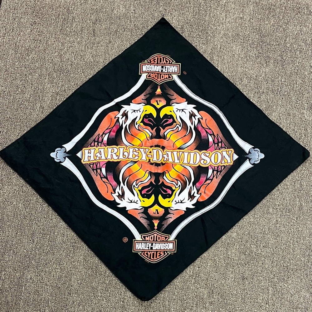 Harley-Davidson Black Bandana with Vibrant Design